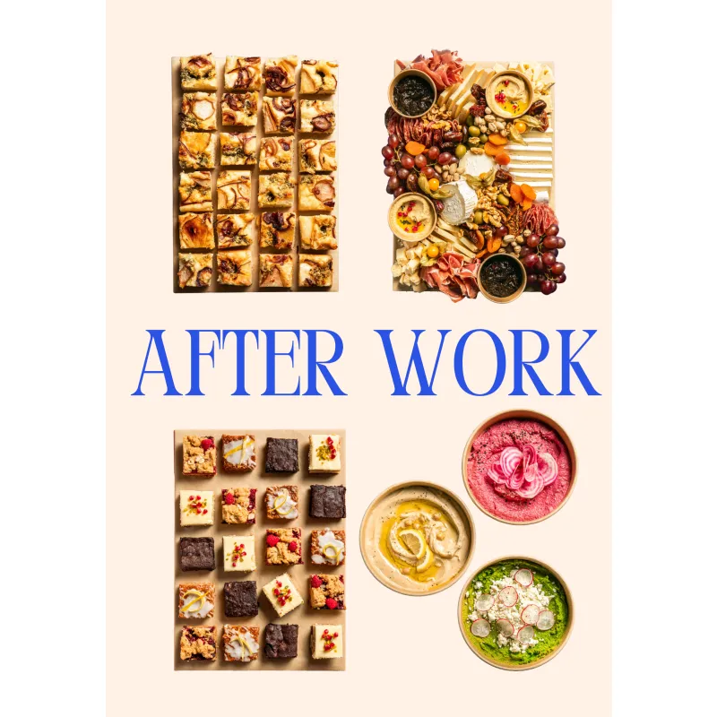 After Work Bundle – Vegan / mit Brot & Crackern / 24 x Blauschimmelkäse - Birne - Karamellisierte Zwiebeln (VG)